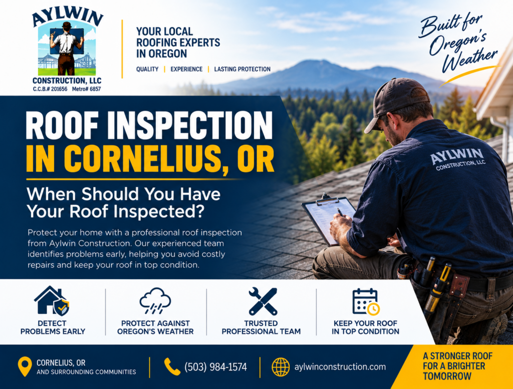 Roof Inspection in Cornelius, OR When Should You Have Your Roof Inspected